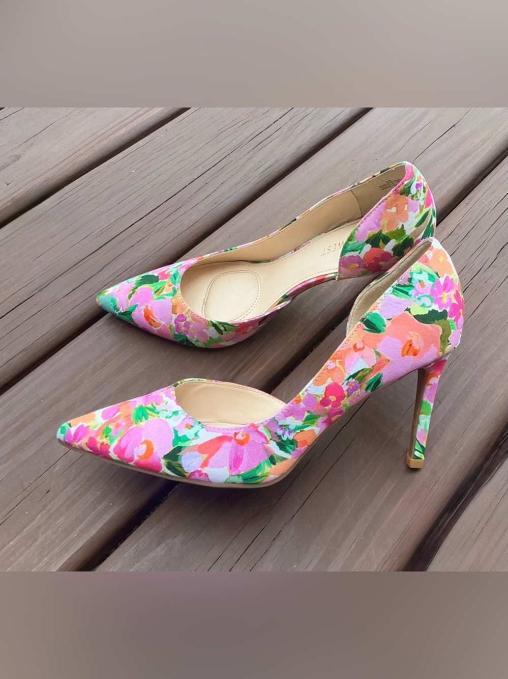 Floral Pink Pointed-Toe Stiletto Pumps 🌺
